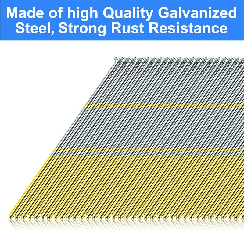 SimCos 15 Gauge 34-Degree DA Series Angled Finish Nails, Galvanized Assorted Size Project Pack for Pneumatic, Electric Angled Finish Nailer or Nail Gun (2-1/2"-900 pcs) - Image 5
